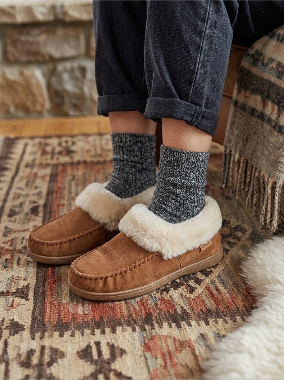 Muk Luks Brown and Cream Contour Slippers - Slip-On Comfort